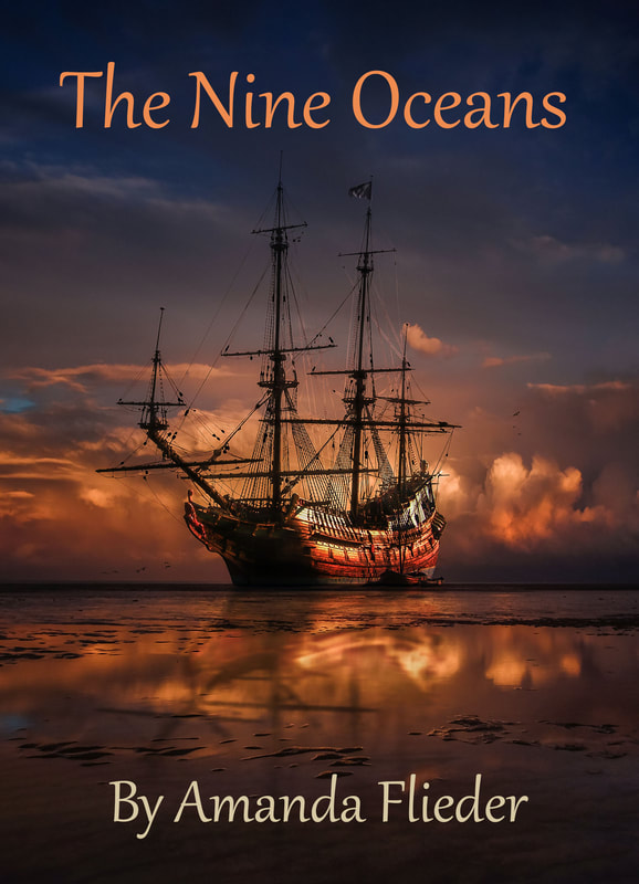 he Nine Oceans cover - an old fashioned sailing ship at dawn